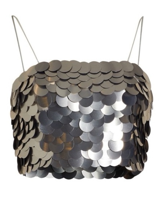 Alice + Olivia Tops - NWOT Alice & Olivia Sequin Disc Metallic Crop Tank Top